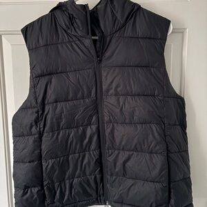 Athleta Women’s Black Puffer Vest with Hood